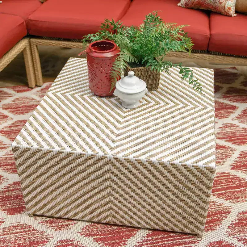 Sectionnel en osier Riviera 5 pièces Leisure Made en tissu rouge