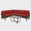 Leisure Made Augusta 5pc Wicker Sectional in Red Fabric