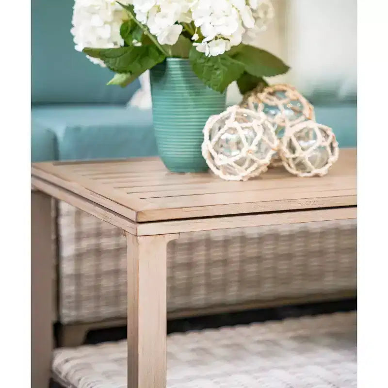 Sectionnel 5 pièces en osier Hampton de Leisure Made en tissu bleu lagon