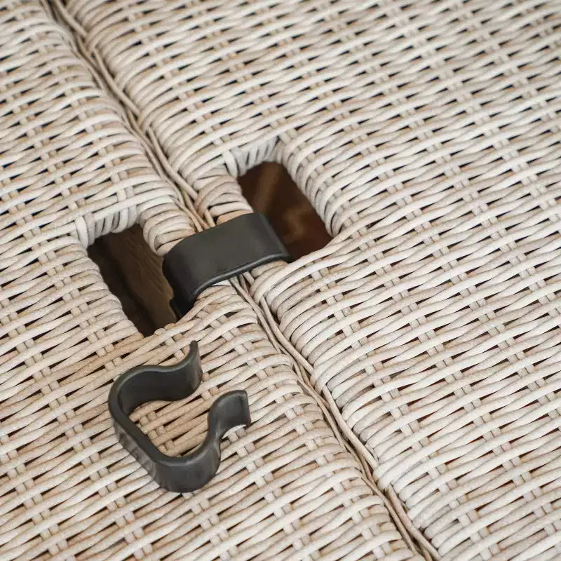 Sectionnel 5 pièces en osier Hampton de Leisure Made en tissu bleu lagon