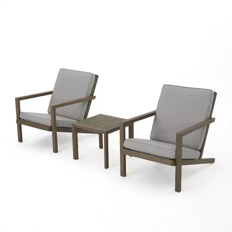 GDFStudio Ludwig - Salon de jardin 3 pièces en acacia avec coussins