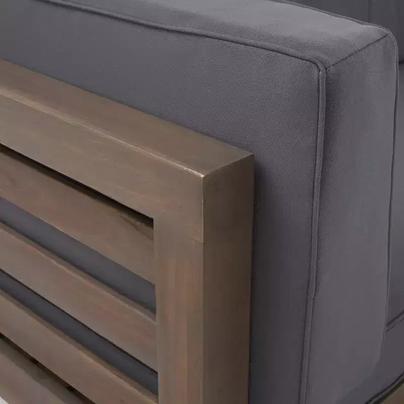Christopher Knight Home Oana – Causeuse à bras gauche et table basse d’extérieur en bois d’acacia avec coussin