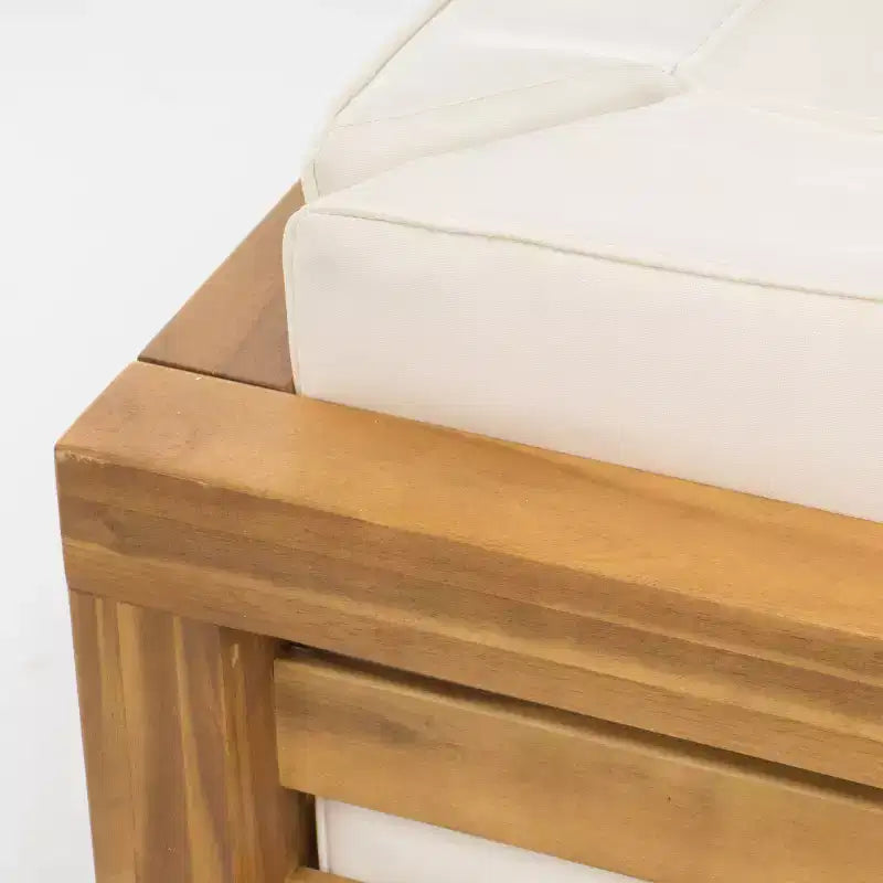 Christopher Knight Home Oana – Causeuse à bras gauche et table basse d’extérieur en bois d’acacia avec coussin