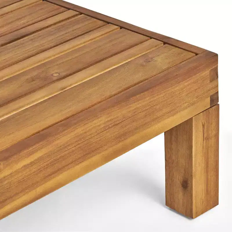 Christopher Knight Home Oana – Causeuse à bras gauche et table basse d’extérieur en bois d’acacia avec coussin