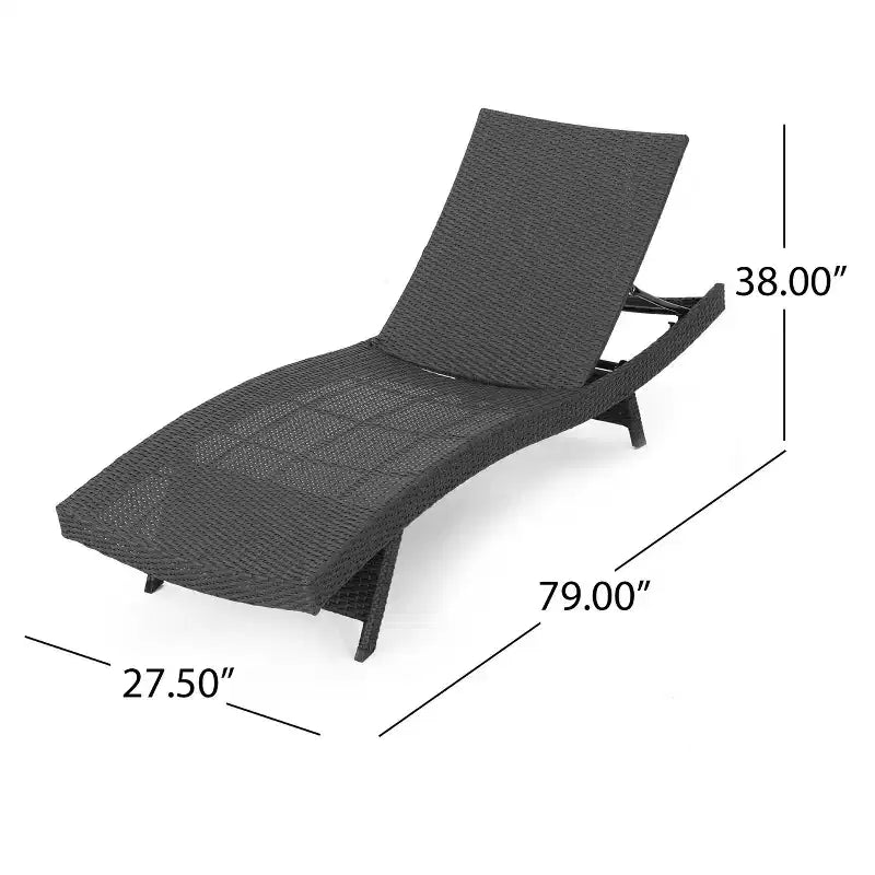 GDFStudio Olivia Ensemble de conversation 3 pièces en osier sans accoudoirs avec chaises longues pliantes et coussins
