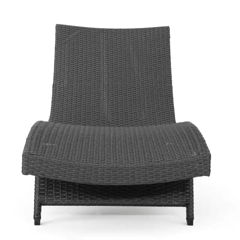 GDFStudio Olivia Ensemble de conversation 3 pièces en osier sans accoudoirs avec chaises longues pliantes et coussins