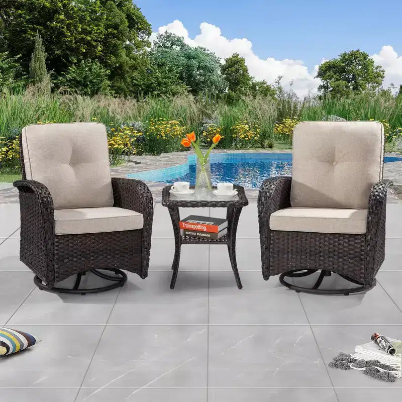 UPTIOT 2 - Salon de jardin 2 places avec coussins