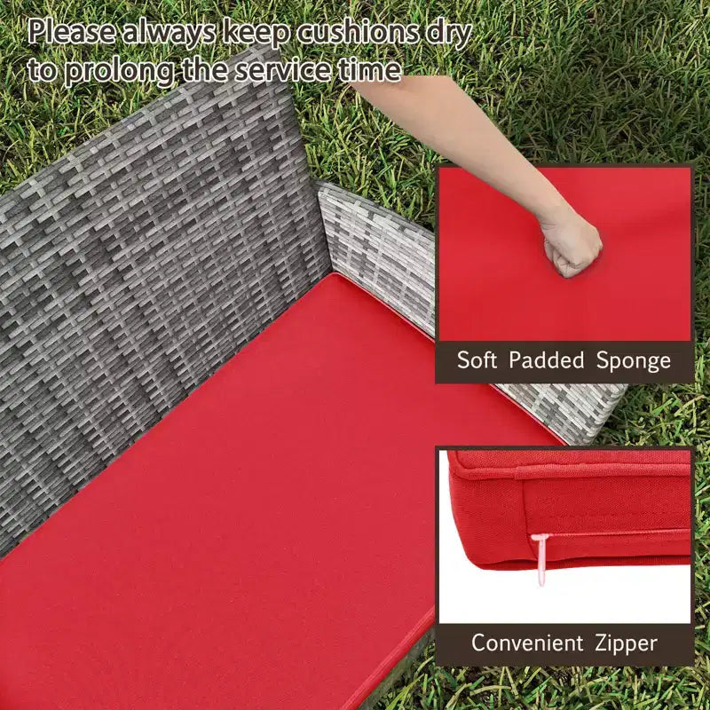 Ensemble de mobilier de patio Costway 8 pièces avec coussins lavables et table basse en verre trempé