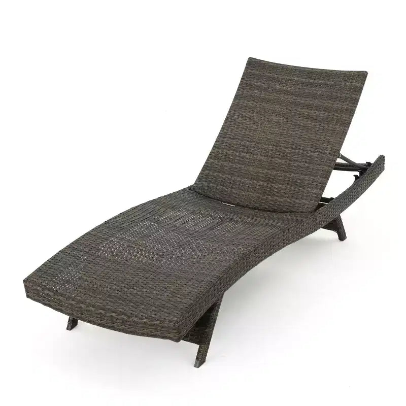 GDFStudio Thelma Ensemble 3 pièces de chaises longues d'extérieur en osier, moka mélangé