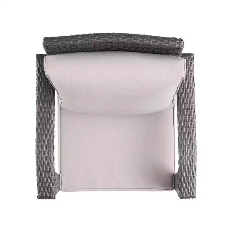 GDFStudio Rocco Ensemble de 5 fauteuils de club et foyer d'extérieur en osier avec coussins