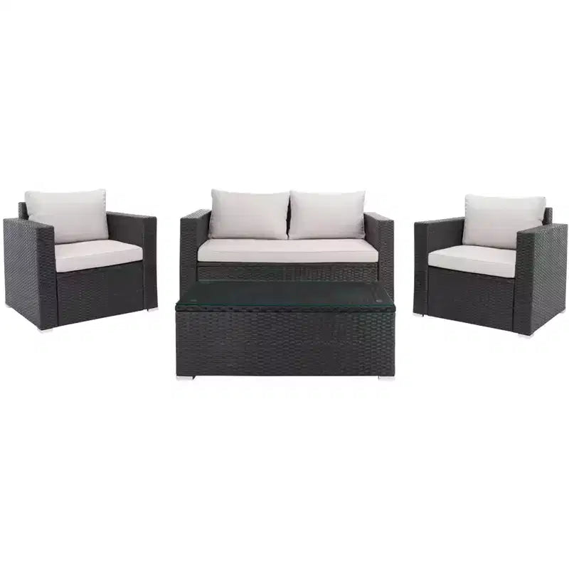 Ensemble de 4 meubles de salon Machie – Intérieur/Extérieur – PAT7508 – Safavieh