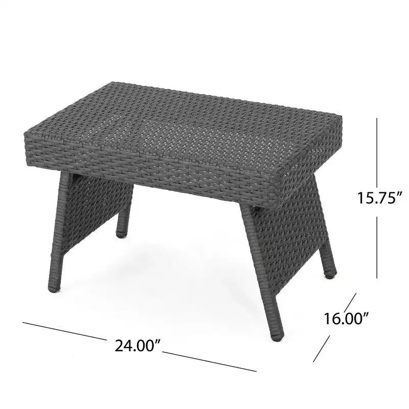 Christopher Knight Home Kauai Ensemble de 3 chaises longues d'extérieur en rotin synthétique avec table d'appoint pliante