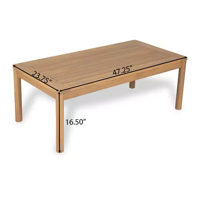 Christopher Knight Home Jacinda Loveseat et table basse d'extérieur rustiques rembourrés avec panneaux à lattes