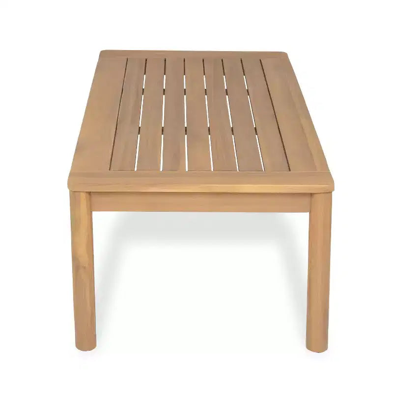 Christopher Knight Home Jacinda Loveseat et table basse d'extérieur rustiques rembourrés avec panneaux à lattes