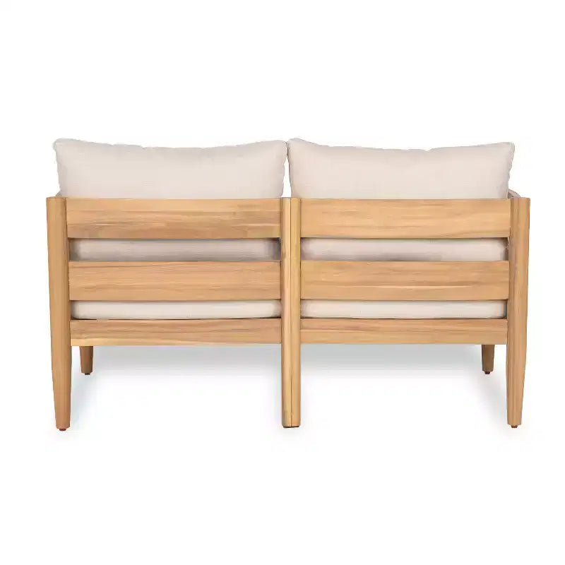 Christopher Knight Home Jacinda Loveseat et table basse d'extérieur rustiques rembourrés avec panneaux à lattes