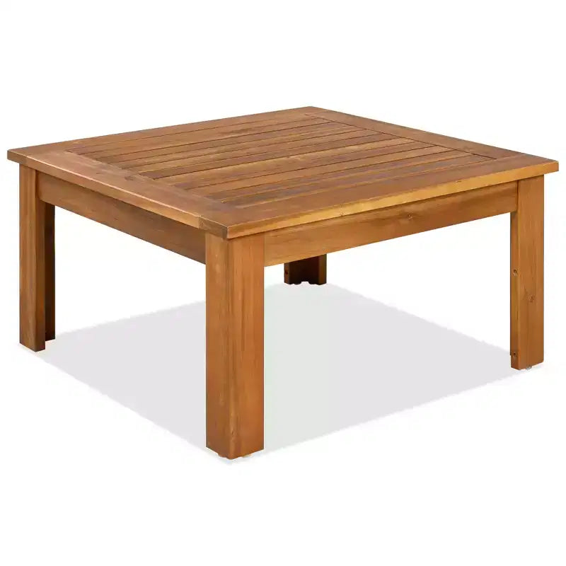 Ensemble de canapés de jardin 4 pièces en bois d'acacia Merax avec table basse et pieds réglables