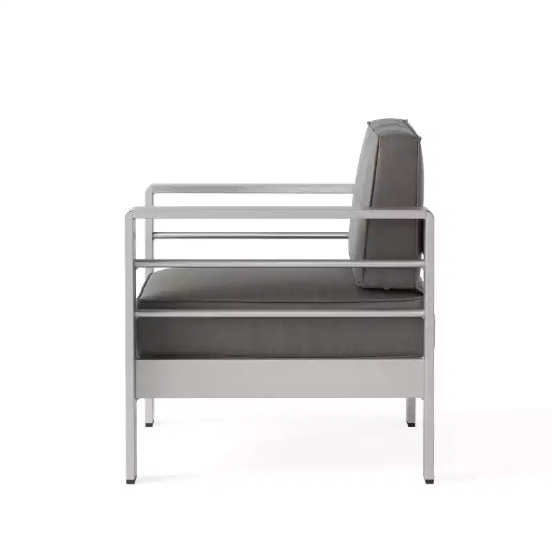 GDFStudio Wendy Salon de jardin 4 places en aluminium avec coussins