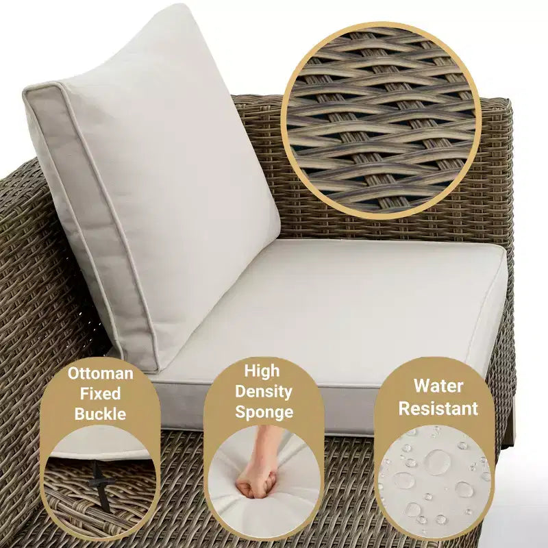 Salons de jardin 5 pièces avec coussins