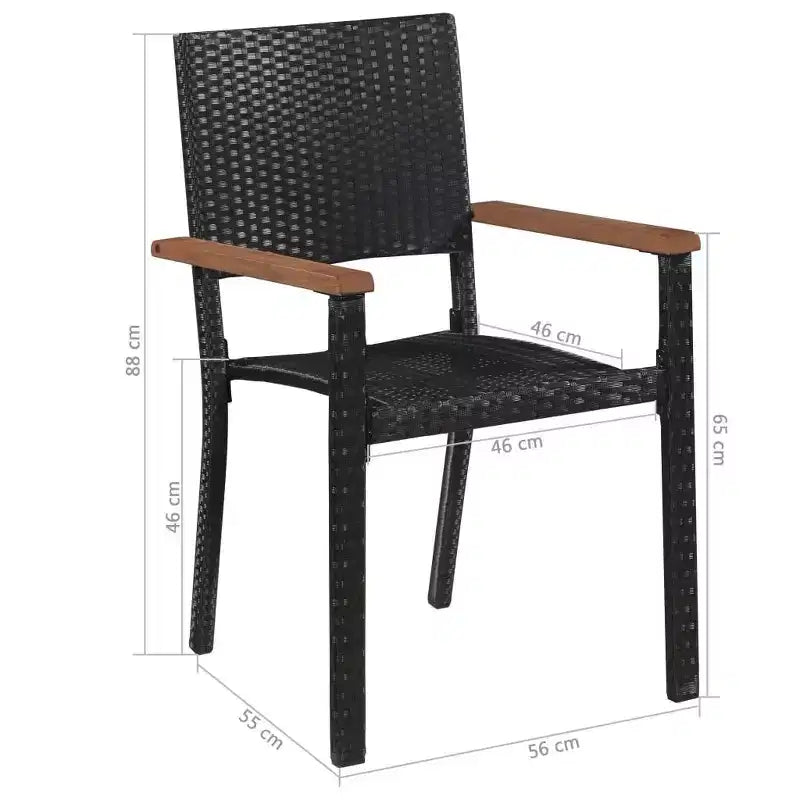 vidaXL Salon de jardin - Résine tressée et bois d'acacia, résistant à l'eau et durable - 9 pièces avec 1 table et 8 chaises - Marron/Noir