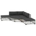 vidaXL Patio Lounge Set 6 Piece Grey PE Rattan Large Removable Covers