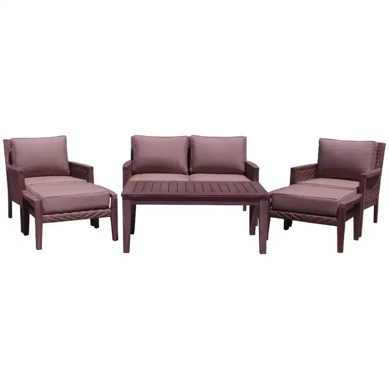 Courtyard Casual Buena Vista II 6 pc Loveseat Group with Ottomans Includes: One Loveseat, One Coffee Table, Two Club Chairs & Two Ottomans