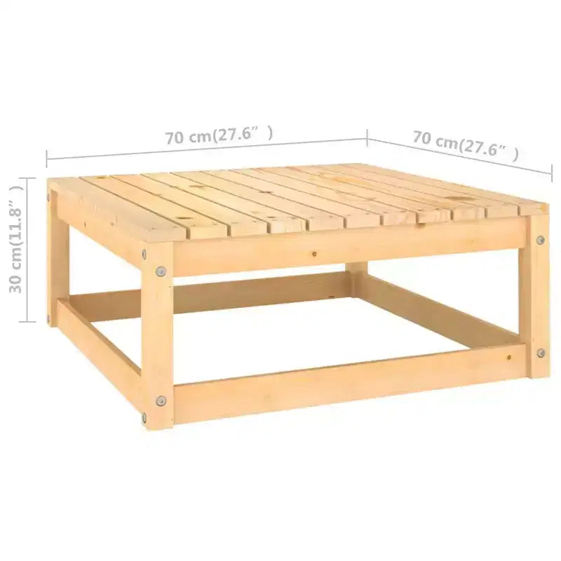 vidaXL Salon de jardin 12 pièces Extérieur Canapé sectionnel Bois de pin massif - Naturel avec coussins