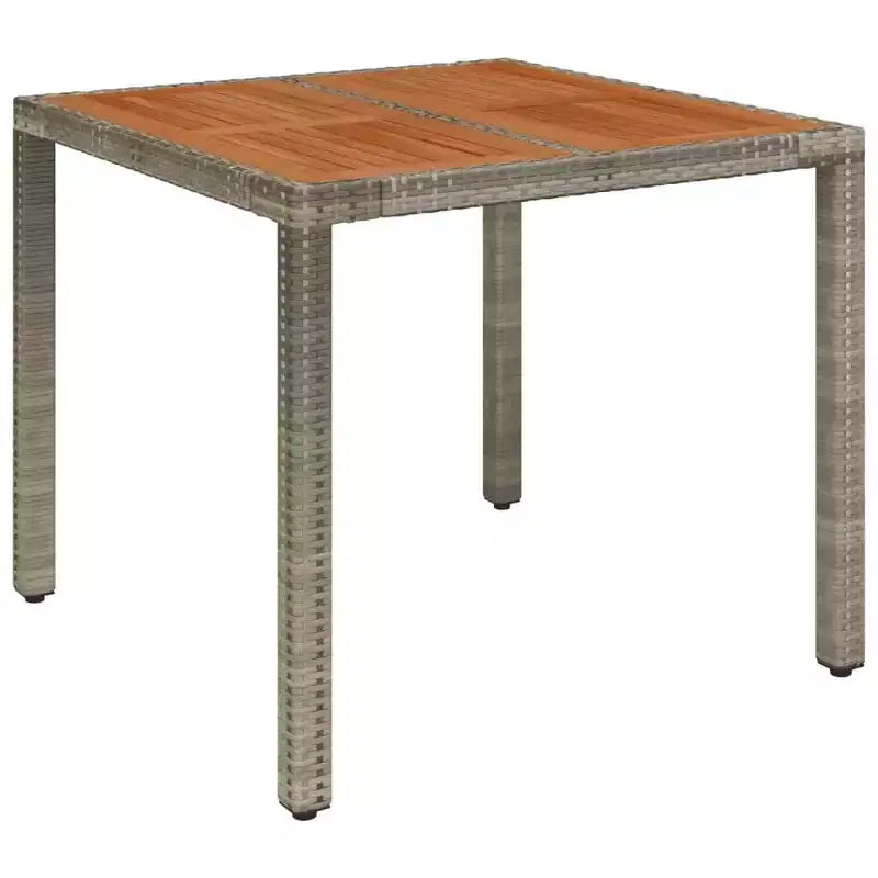 vidaXL Ensemble de salle à manger 5 pièces avec coussins - Chaises inclinables réglables et table en bois d'acacia - Résine tressée gris pour jardin, patio, arrière-cour