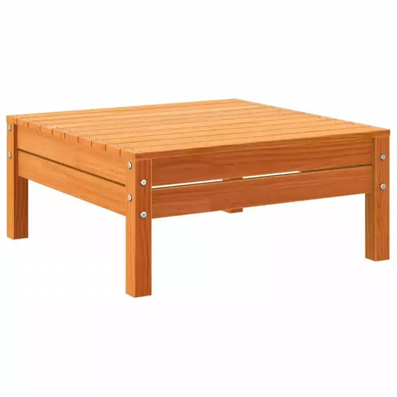 vidaXL Salon de jardin Marron cire Bois de pin massif, Tissu Oxford, Coton PP
