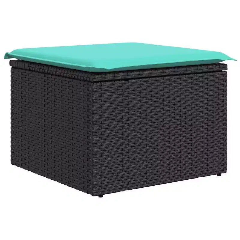 vidaXL Salon de jardin 7 pcs avec coussins résine tressée noire Acacia
