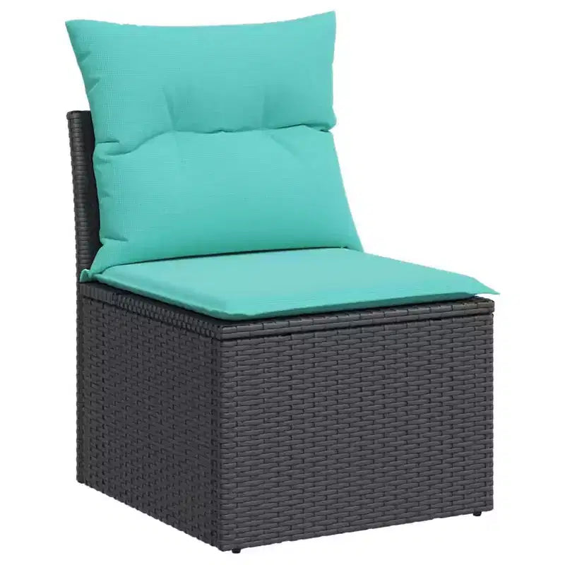 vidaXL Salon de jardin 10 pcs avec coussins résine tressée gris