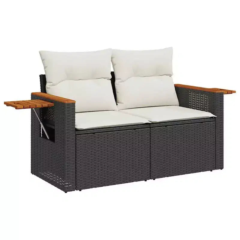 vidaXL Salon de jardin 11 pièces avec coussins en résine tressée beige