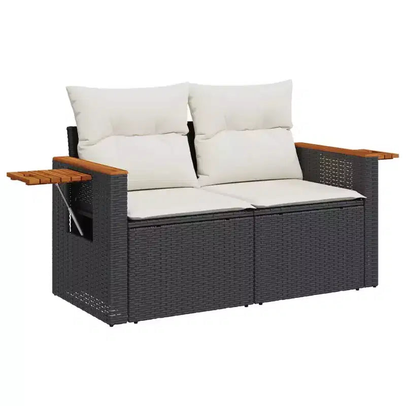 vidaXL Salon de jardin 11 pièces avec coussins en résine tressée beige