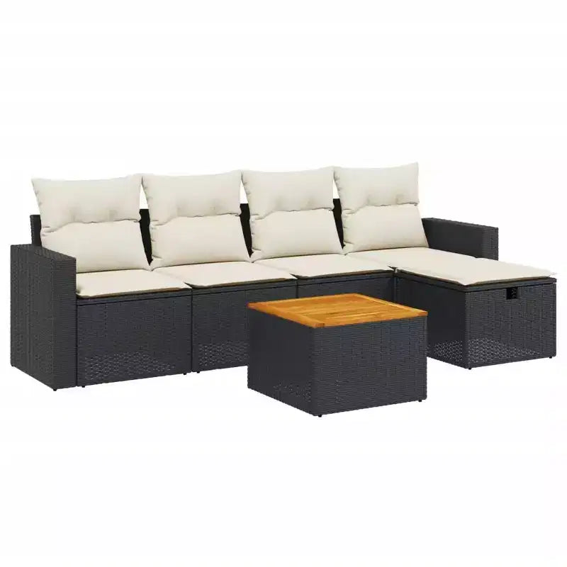 vidaXL Salon de jardin avec coussins Mobilier d'extérieur 6 pièces en résine tressée
