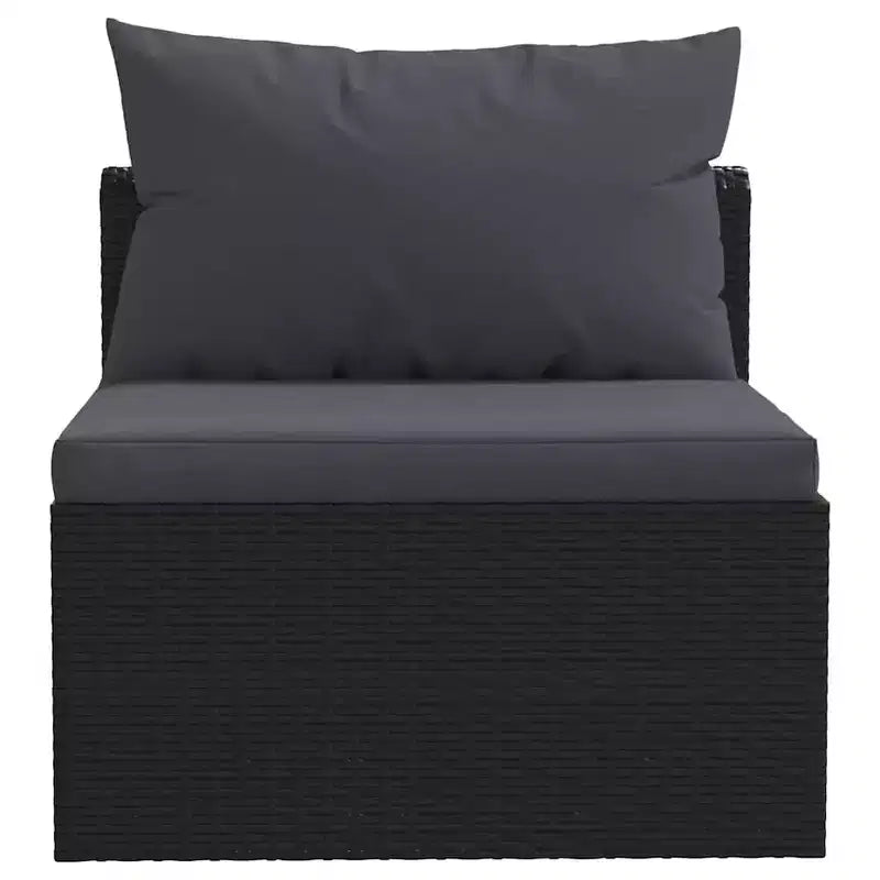 vidaXL Canapé de jardin noir Résine tressée 4 places Pieds réglables