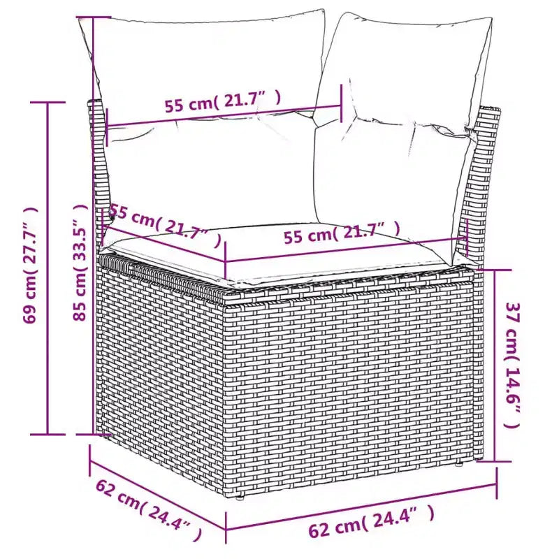 vidaXL Ensemble de canapés de jardin 5 pcs avec coussins résine tressée gris