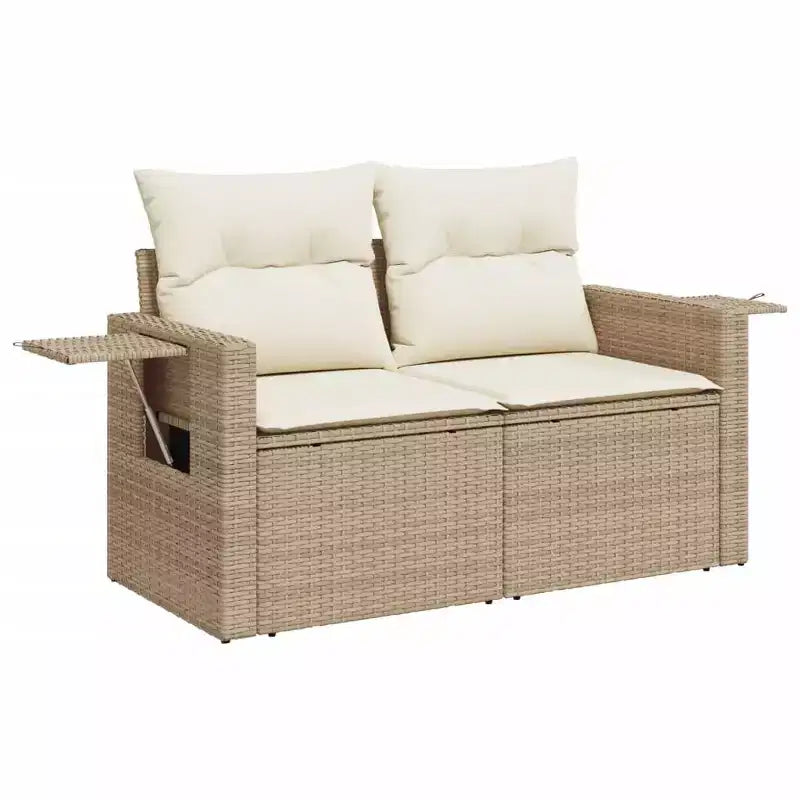 vidaXL Ensemble de canapés de jardin 5 pcs avec coussins résine tressée gris