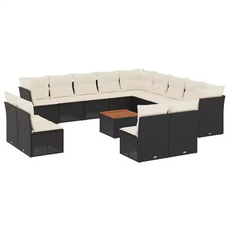 vidaXL Salon de jardin avec coussins Mobilier d'extérieur 14 pièces Résine tressée