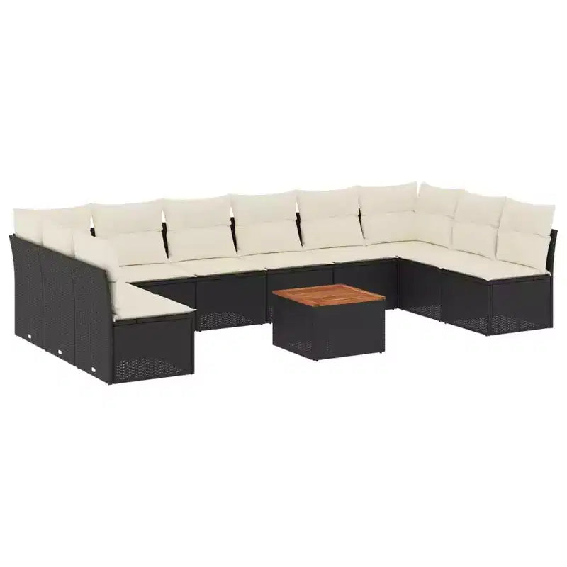 vidaXL Salon de jardin avec coussins 11 pièces en résine tressée