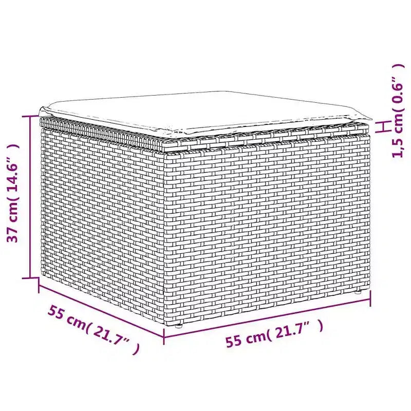 vidaXL Salon de jardin canapé Noir résine tressée Grand canapé de patio modulaire