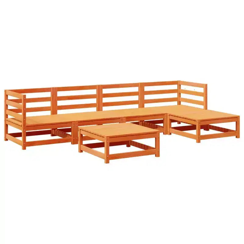 vidaXL Salon de jardin Bois de pin massif (non traité) Grand modèle