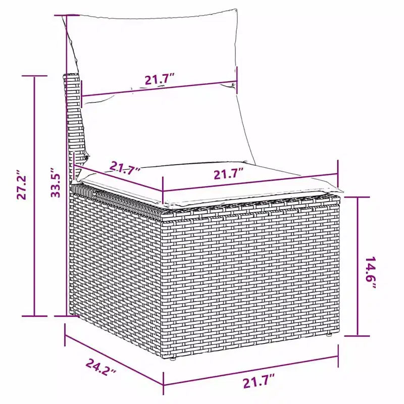 vidaXL Salon de jardin avec coussins 7 pcs Résine tressée marron - Marron