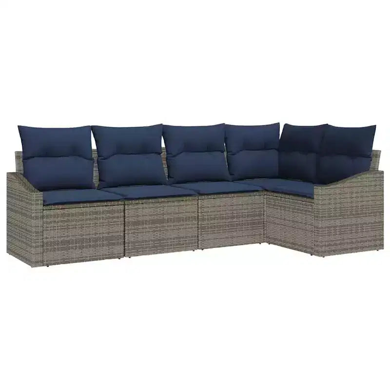 vidaXL Salon de jardin 5 pcs Marron Résine tressée