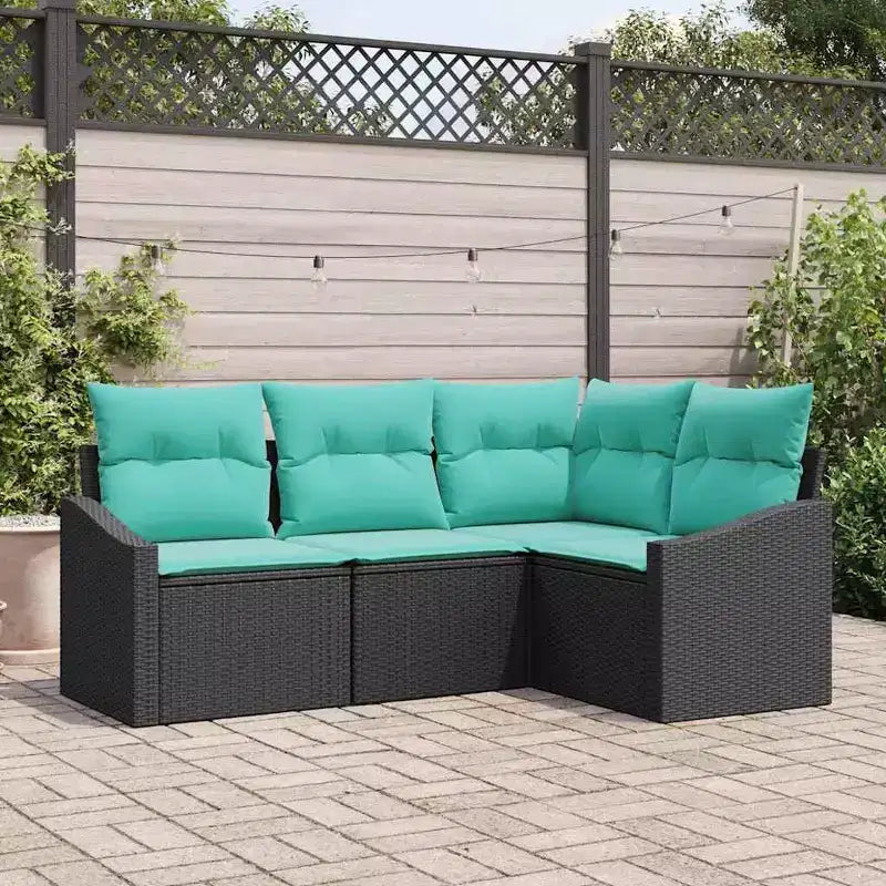 vidaXL Salon de jardin 4 pcs Marron Résine tressée