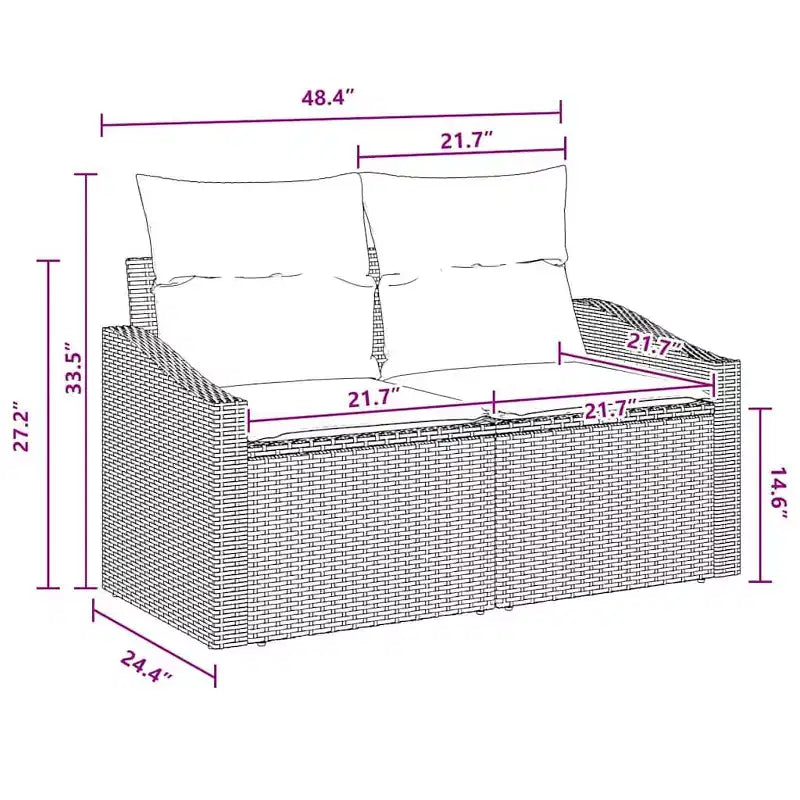vidaXL Salon de jardin 4 pcs Marron Résine tressée