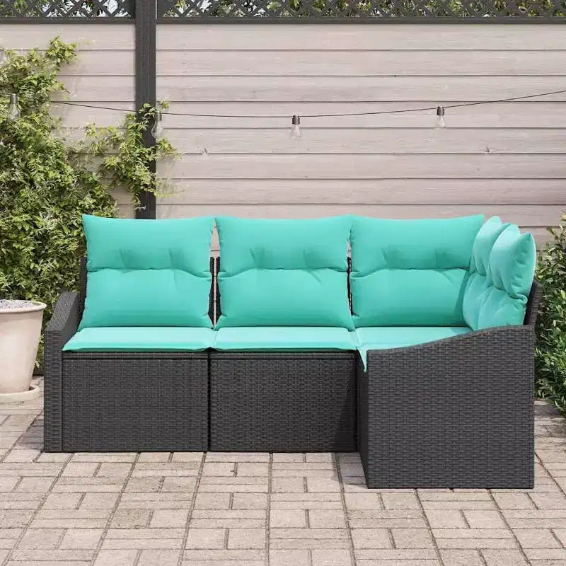 vidaXL Salon de jardin 4 pcs Marron Résine tressée