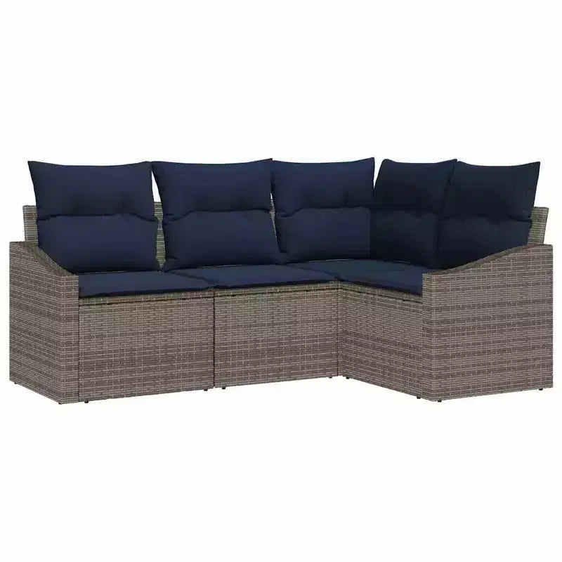 vidaXL Salon de jardin 4 pcs Marron Résine tressée