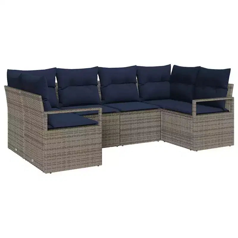 vidaXL Salon de jardin 6 pcs en résine tressée marron