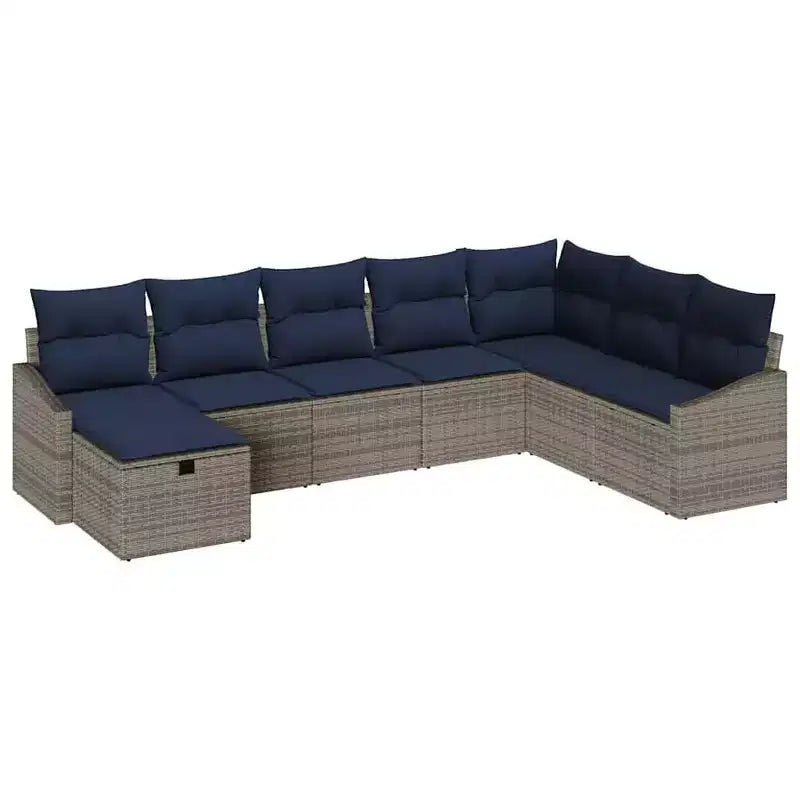 vidaXL Salon de jardin avec coussins 8 pcs Résine tressée marron