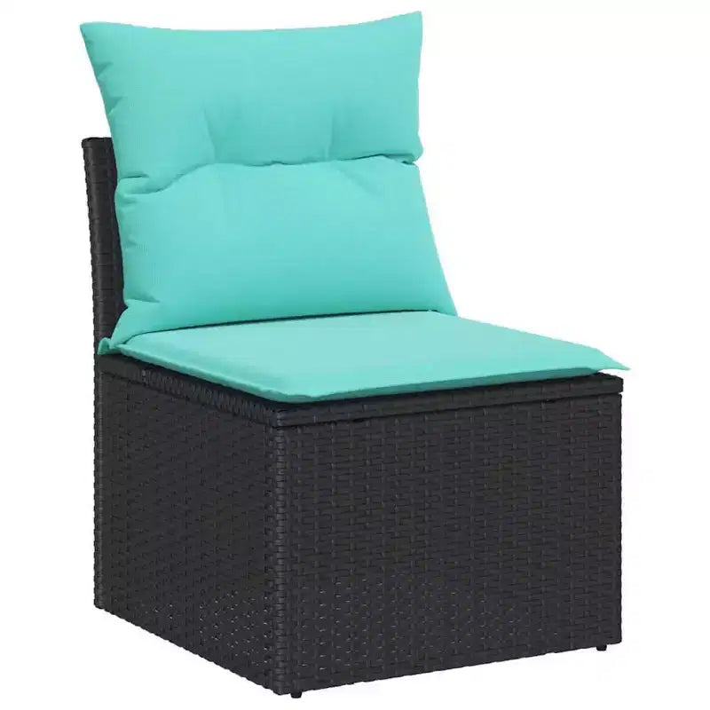 vidaXL Ensemble de canapés de jardin 6 pcs marron et rouge 242,5 x 132,5 x 85 cm