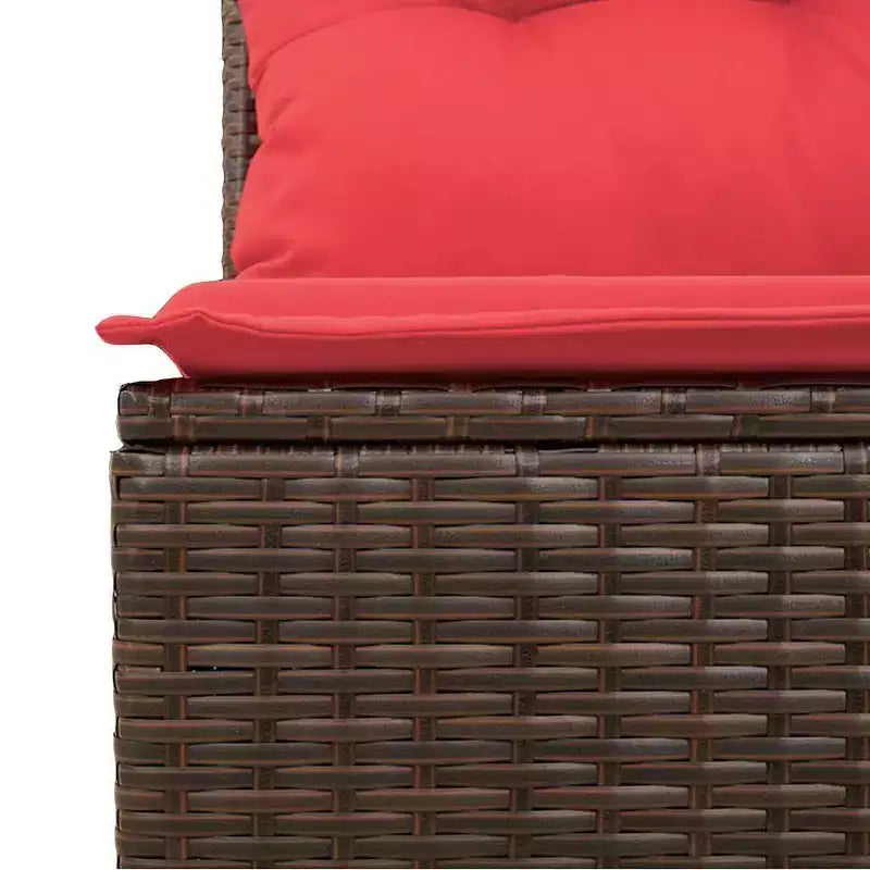 vidaXL Salon de jardin 7 pièces Marron et Rouge 289 x 124 x 85 cm